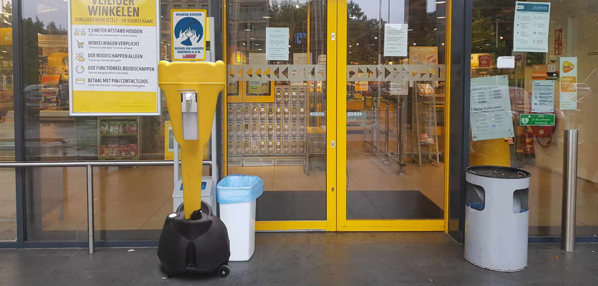 yellow hygiene station